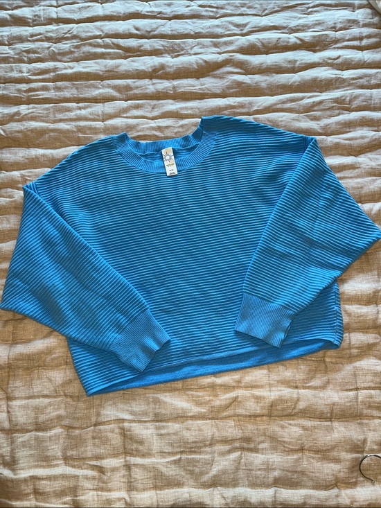 Offline Sweaters - OFFLINE by Aerie M Sky Blue Ribbed Cropped Sweater